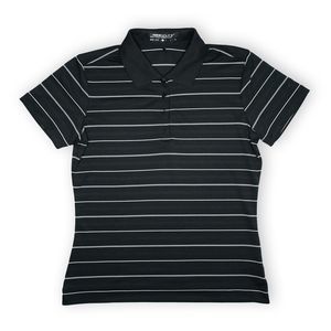Nike Women’s S Golf Polo Shirt Striped Black White Dri-Fit 100% Polyester Small